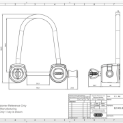 Drawing of Protectus 5000 XCL OEM lock for e-bikes from Abus